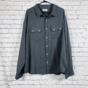 Men’s Textured Stripe Western pocket, Long Sleeve Shirt Size XXL